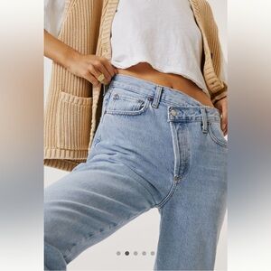 Agolde Criss-Cross Upsized Jeans (Sz 26) High Rise Straight Leg Suburbia
